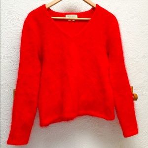 Glowing Flame Red 60% Angora Sweater